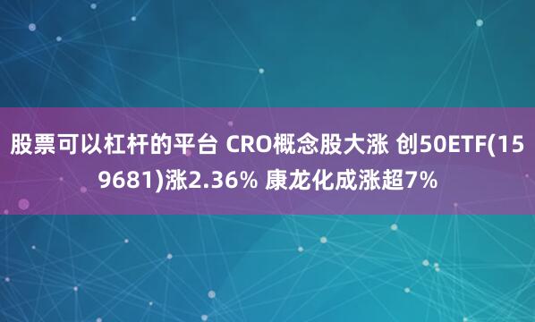 股票可以杠杆的平台 CRO概念股大涨 创50ETF(159681)涨2.36% 康龙化成涨超7%