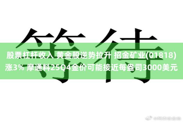 股票杠杆收入 黄金股逆势拉升 招金矿业(01818)涨3% 摩通料25Q4金价可能接近每盎司3000美元