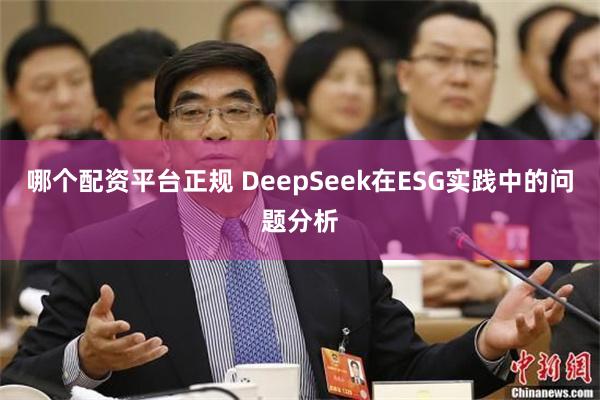 哪个配资平台正规 DeepSeek在ESG实践中的问题分析