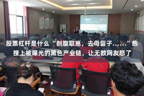 股票杠杆是什么 “剖腹取崽，去母留子……”热搜上被曝光的黑色产业链，让无数网友怒了